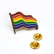 Custom Rainbow Enamel Metal India Flag Lapel Pin Badge